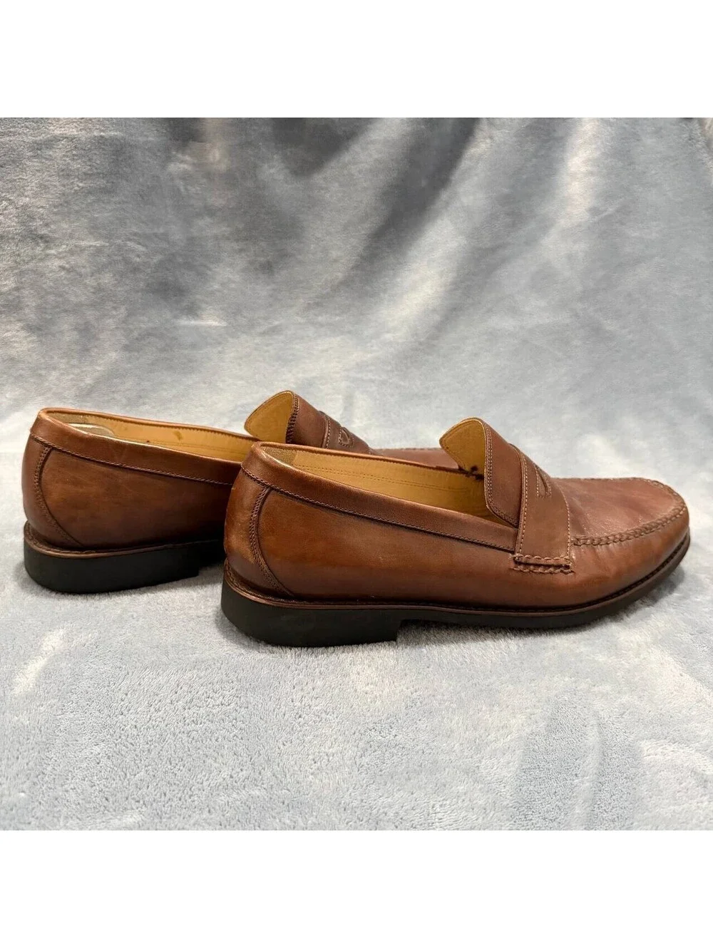 Johnston & Murphy Men's Brown Penny Loafers 9.5 M Sheepskin Slip On